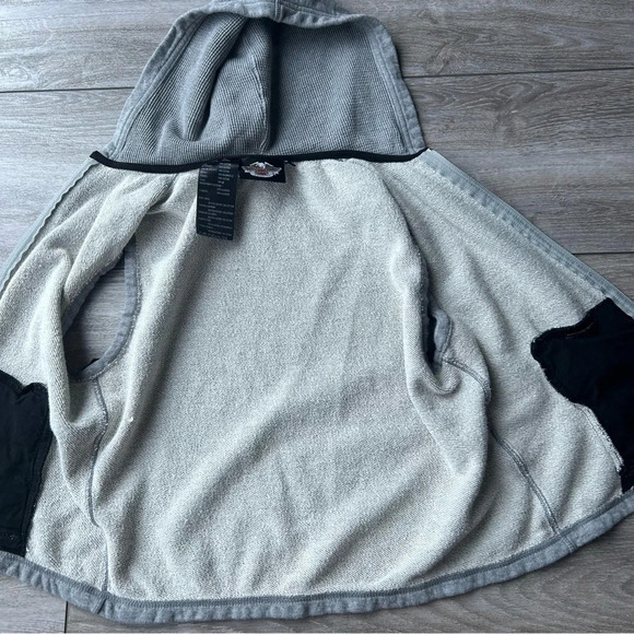 Harley Davidson Hooded Sweatshirt Vest - Picture 7 of 11